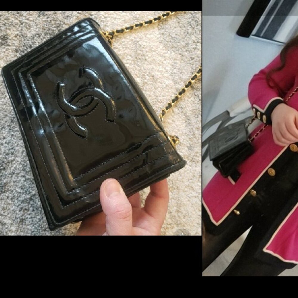 Chanel Vintage Flap Bag Purse Patent Leather